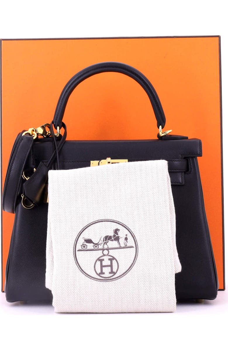 Pre-Owned Hermes Kelly Handbag Black Swift with Gold Hardware 25, Alternate, color, Noir