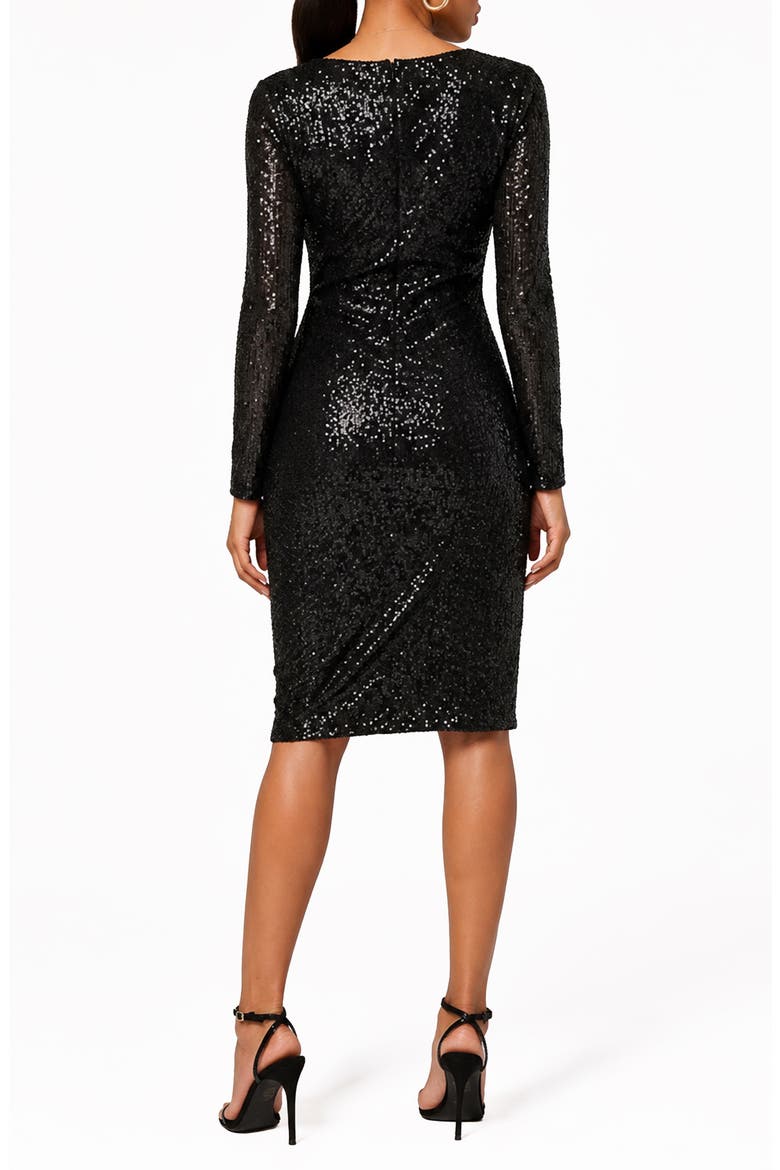 Frances Sequin V-Neck Dress, Alternate, color, BLACK