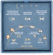 Leith 3-Pack CZ & Faux Pearl Assorted Flatback Stud Earrings