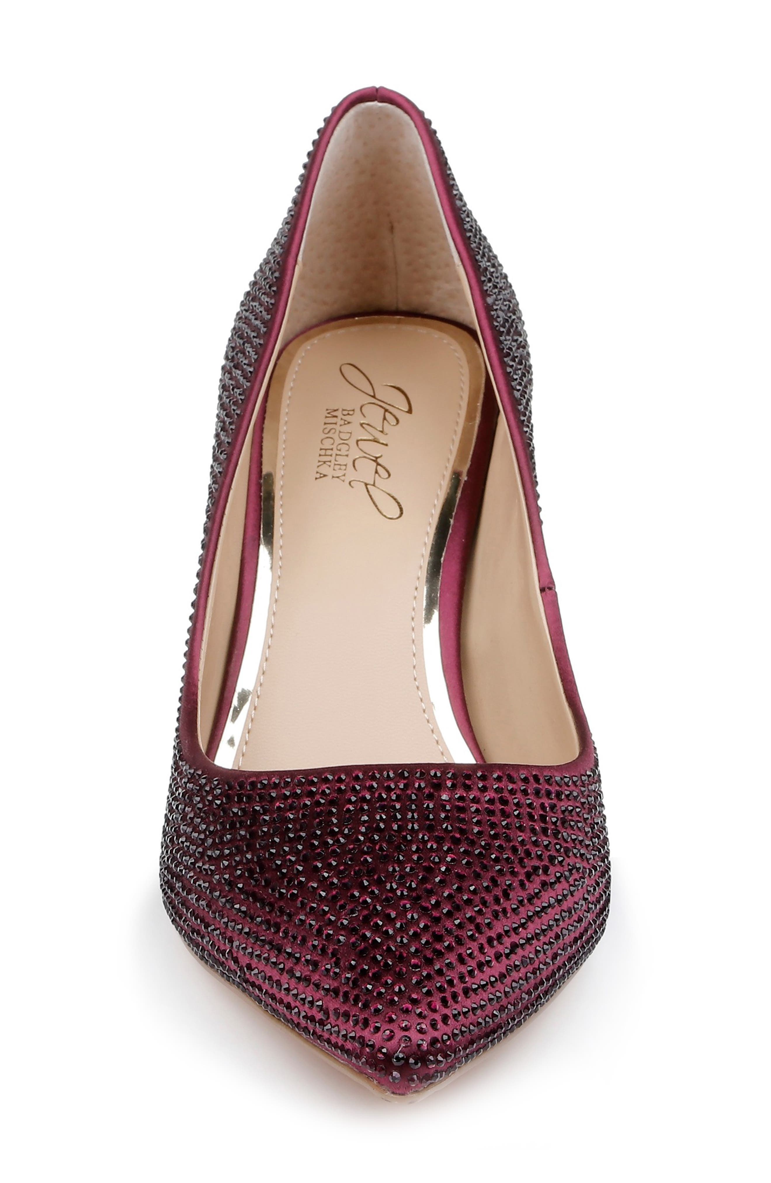Tyanna Embellished Pointed Toe Pump, Alternate, color, BORDEAUX SATIN