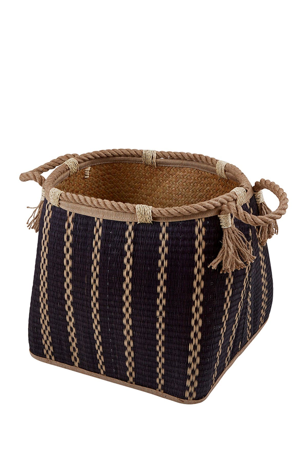 CREATIVE BRANDS Black Striped Basket - Large (Women) | Nordstromrack