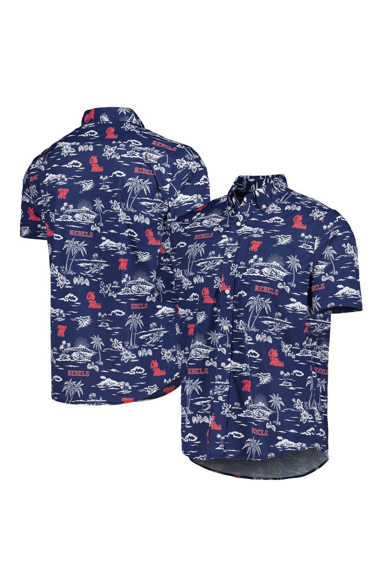 Reyn Spooner Men's Reyn Spooner Navy Ole Miss Rebels Performance Button-Down Shirt, Main, color,