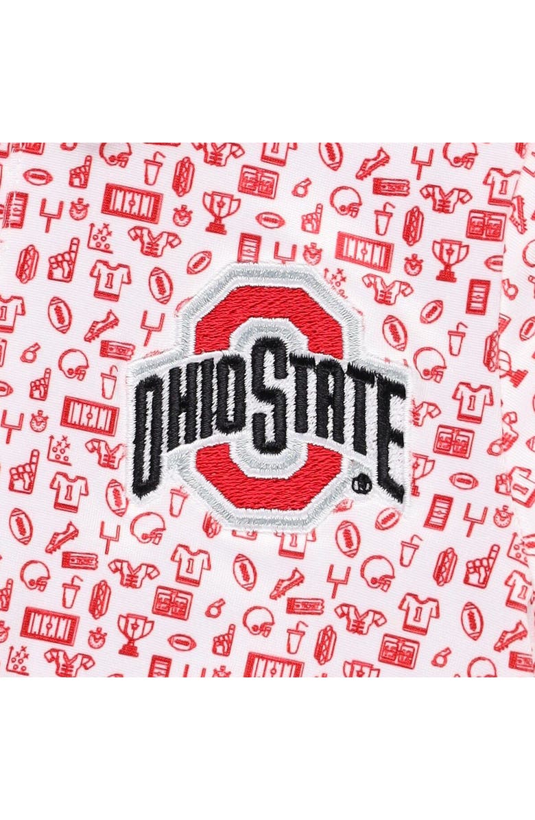GARB Infant Garb White Ohio State Buckeyes Crew All-Over Print Polo Bodysuit, Alternate, color, White