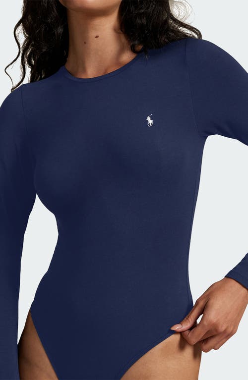 Polo Ralph Lauren Cotton Blend Bodysuit In Blue