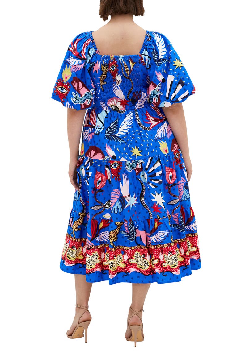 Simona Mixed Print Midi Dress, Alternate, color, CALISTA