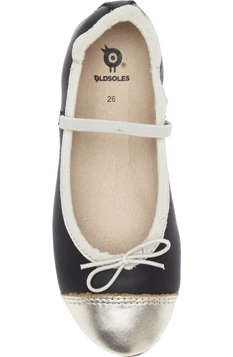 OLD SOLES Kids' Shanni Cap Toe Mary Jane Flat, Alternate, color, Black / Gold
