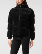 PHILIPP PLEIN Nylon And Suede Puffer Jacket Strass Women