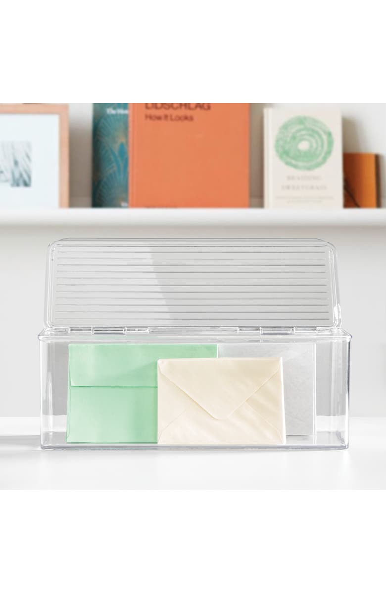 iDesign Stackable Hinged-Lid Storage Box - Set of 3 - Clear, Alternate, color, Clear