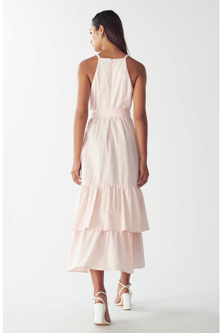 Lou Tiered Dress, Alternate, color, Peach Stripe