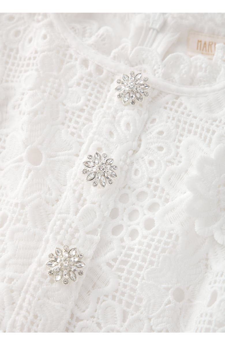 Marlo Kids Lucinda Embroidered Mini Dress, Alternate, color, Ivory