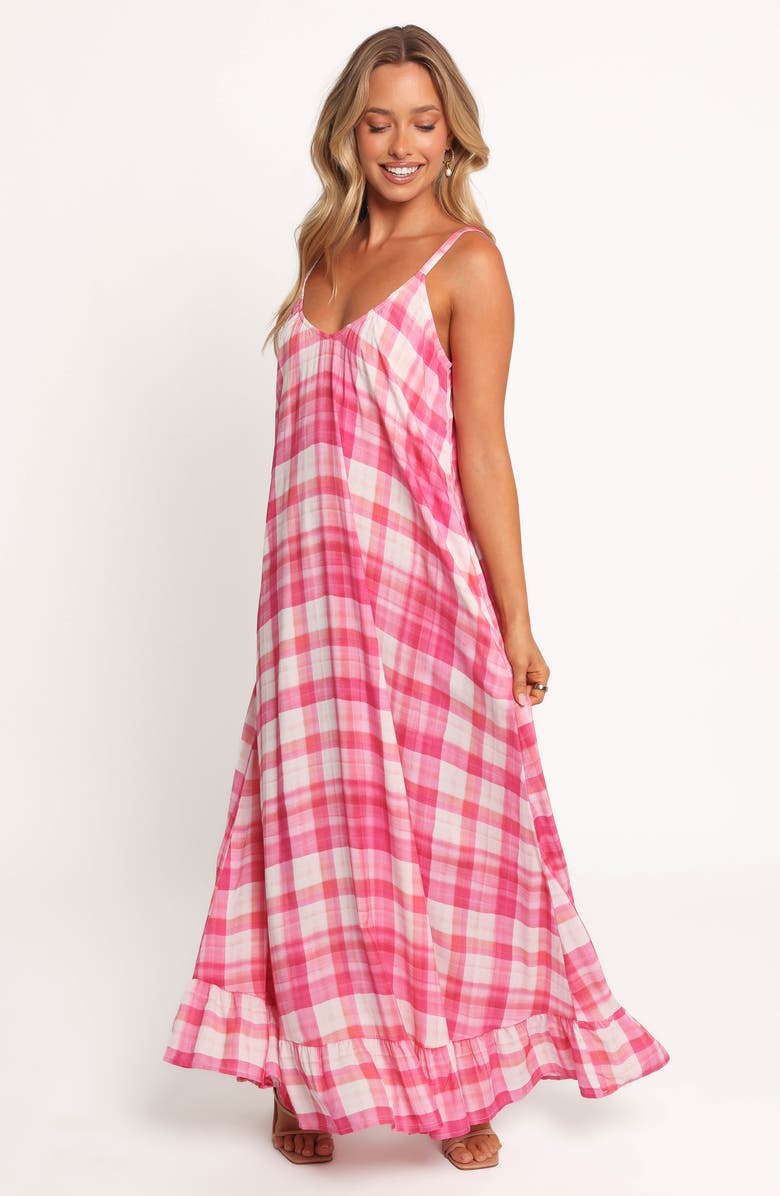 Petal & Pup Perle Checkered Maxi Dress, Alternate, color, Pink Check