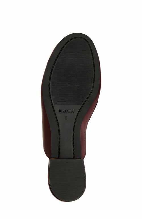 Bernardo Patent Leather Penny Loafer Mules In Burgundy