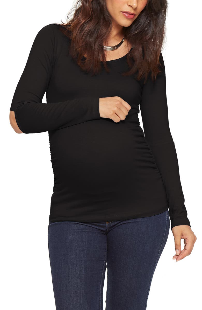 Stowaway Collection Open Elbow Maternity Top, Main, color, 