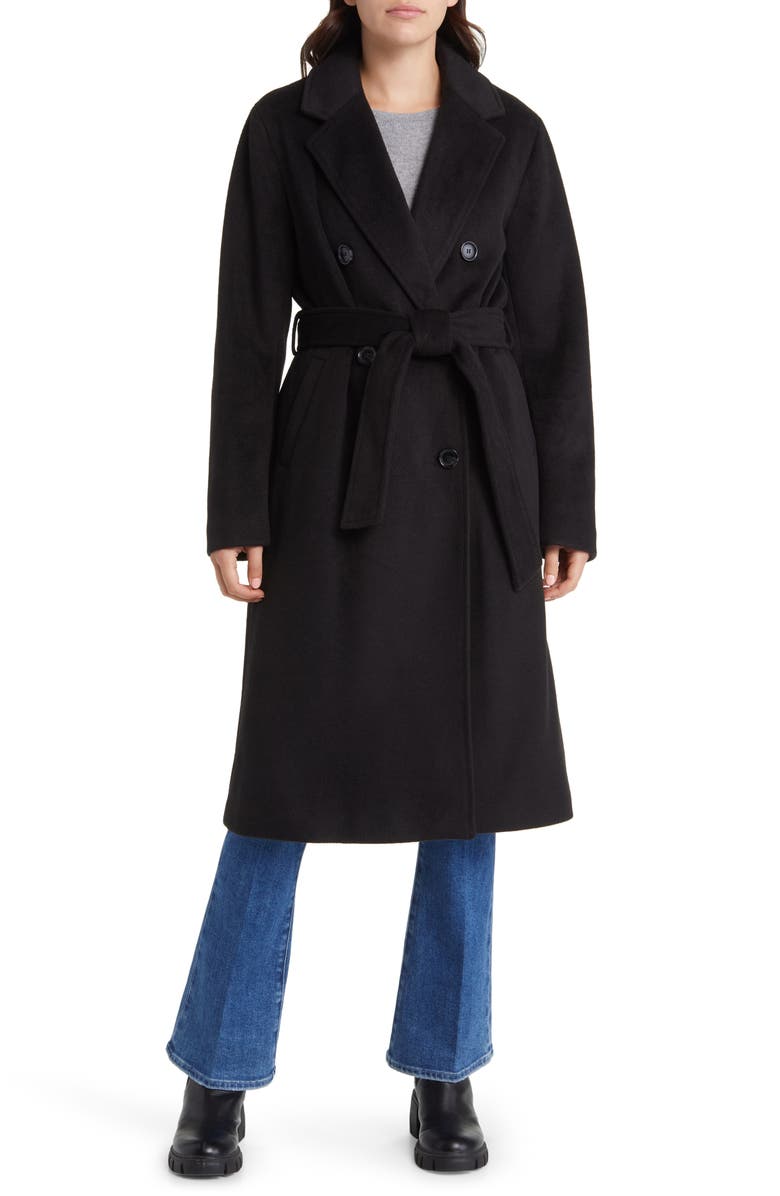 Sam Edelman Tie Waist Double Breasted Trench Coat, Main, color, 
