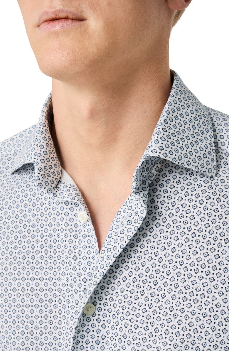 Eton Slim Fit Medallion 4Flex Fit Stretch Jersey Dress Shirt, Alternate, color, Medium Blue