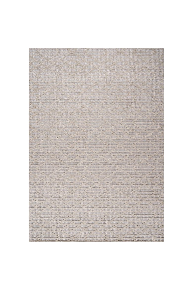 Ararat High-Low Pile Moroccan Diamond Modern Indoor/Outdoor Area Rug, Main, color, Beige