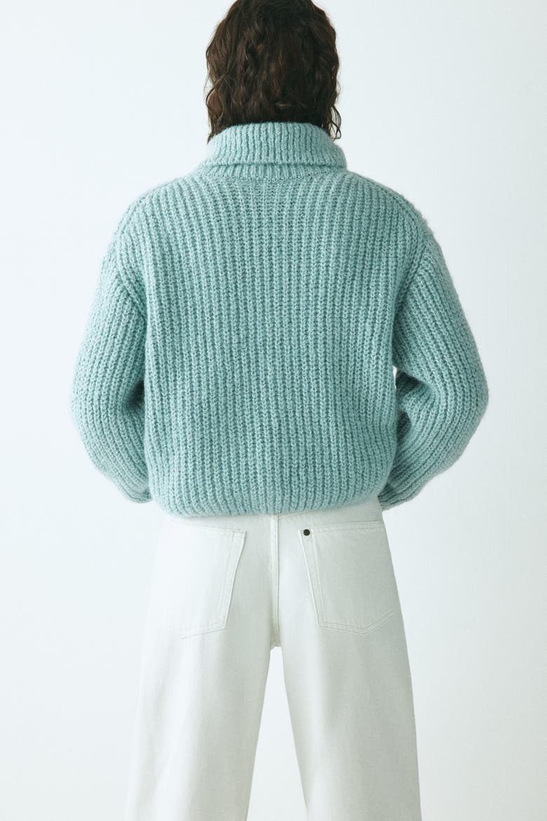 Zip-through Cardigan, Alternate, color, Light turquoise