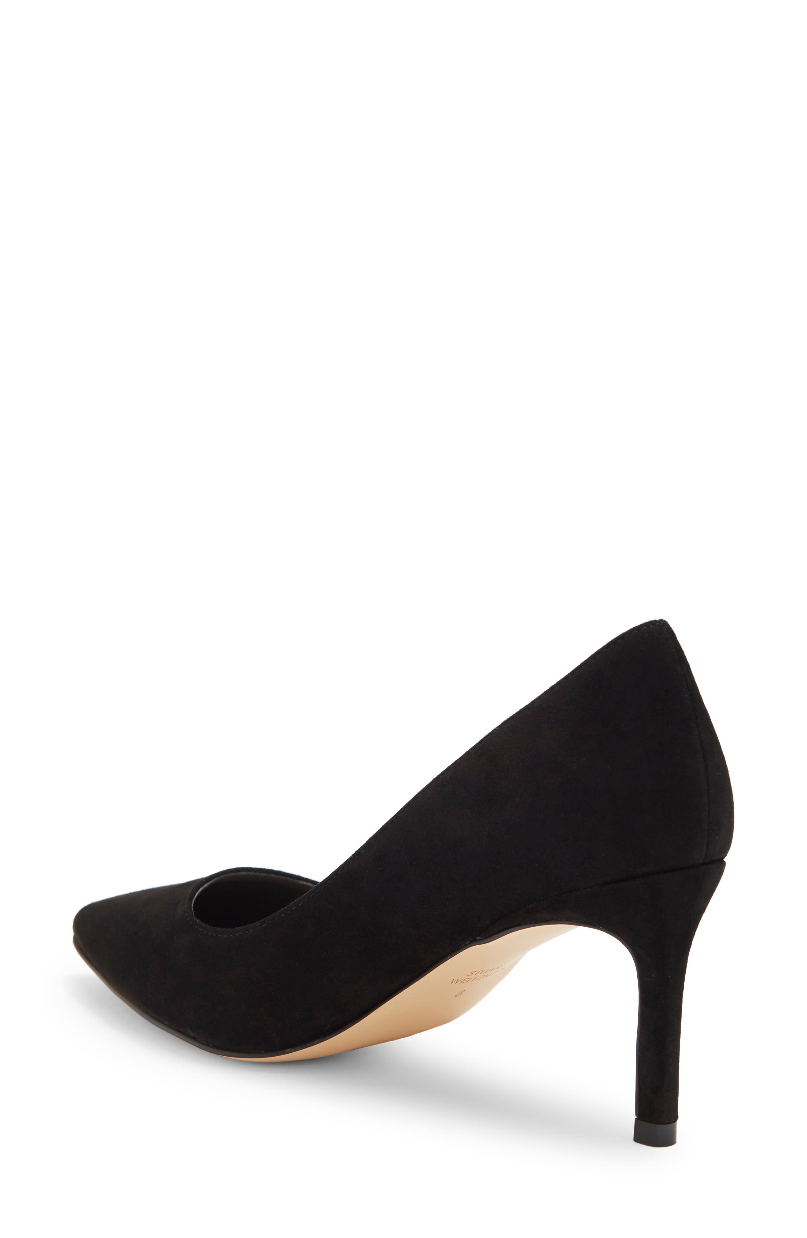Stuart Weitzman Leigh 75 Pointed Toe Pump, Alternate, color, Black