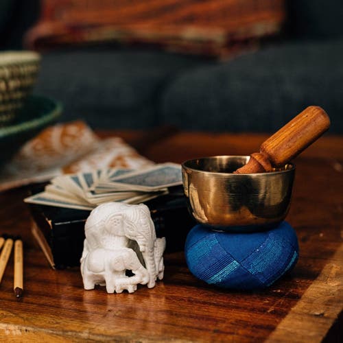 Ten Thousand Villages Namaste Singing Bowl In Blue