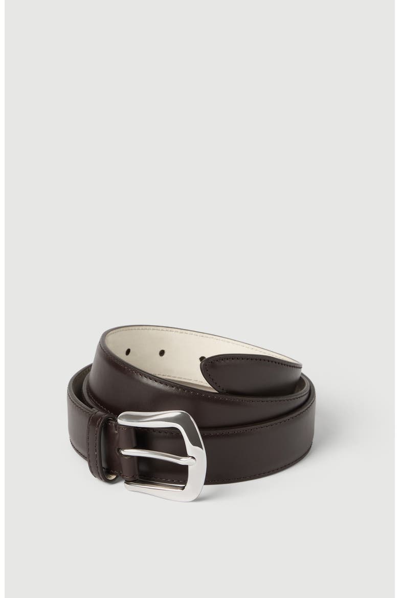 Calfskin belt, Alternate, color, Brown