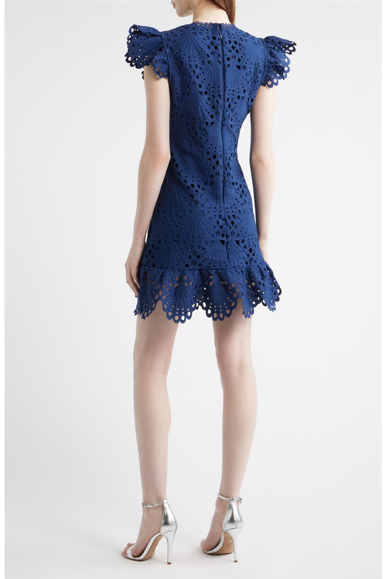 Lizzie Broderie Anglaise Minidress, Alternate, color, NAVY