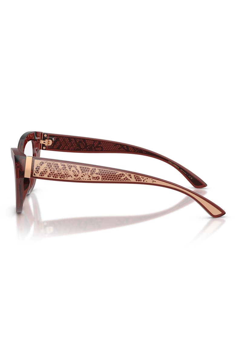 Dolce&Gabbana 53mm Cat Eye Optical Glasses, Alternate, color, Bordeaux / Demo Lens