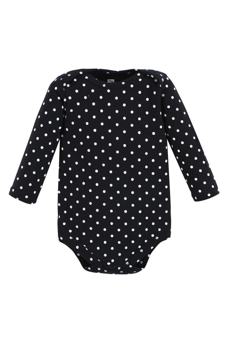 Essential All-Cotton Long-Sleeve Bodysuit Triple Pack, Alternate, color, Winter Bows 3-Pack