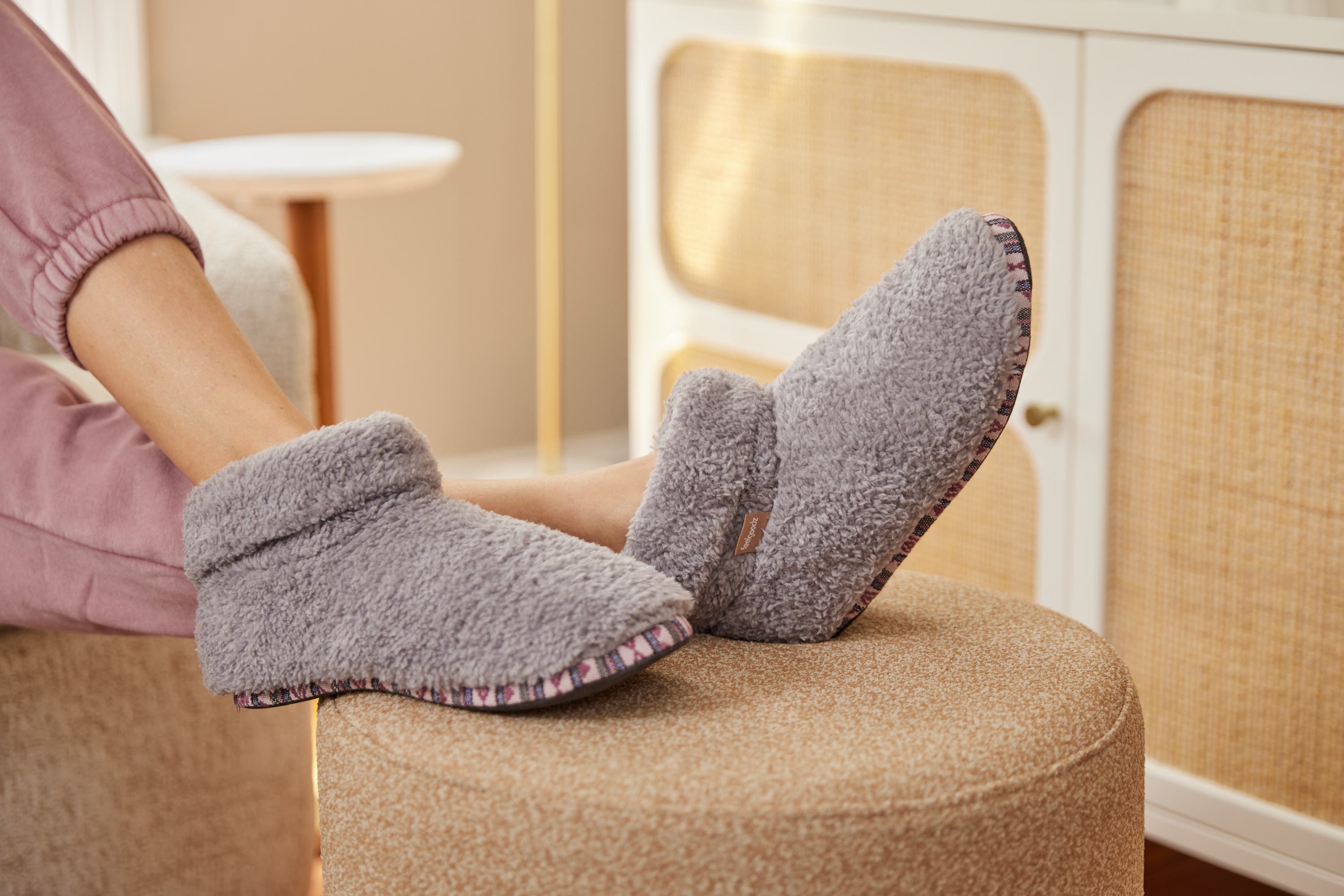 Feelgoodz Women's Cloud Slipper Indoor Ankle Bootie House Shoes, Alternate, color, Azalea