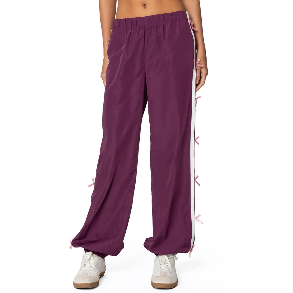 Edikted Bow Stripe Nylon Track Pants
