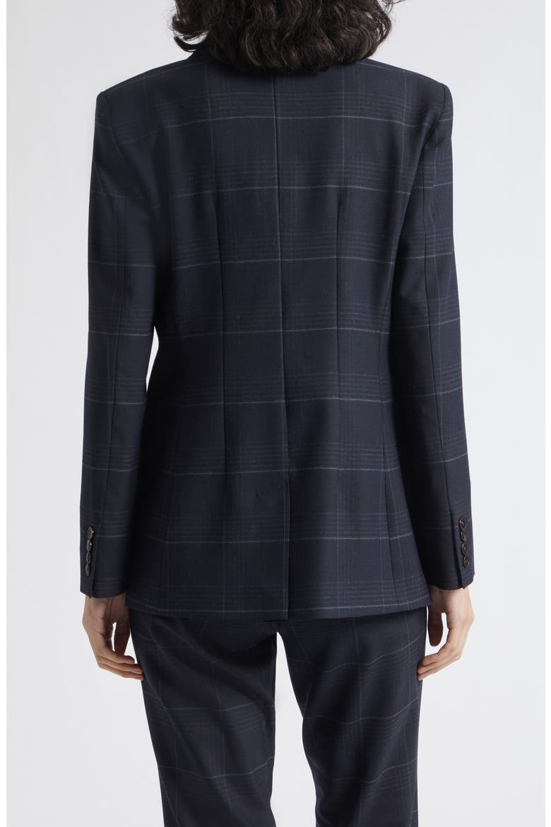 Fedra Double Breasted Plaid Blazer, Alternate, color, NAVY