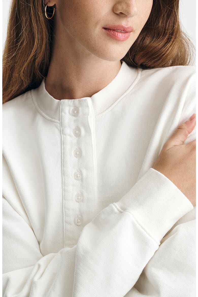 Henley Sweatshirt, Alternate, color, ANTIQUE WHITE