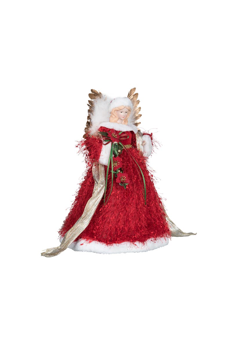Transpac Multicolor Ornate Gilded Angel Fabric Decorative Statue for Christmas, Alternate, color, 