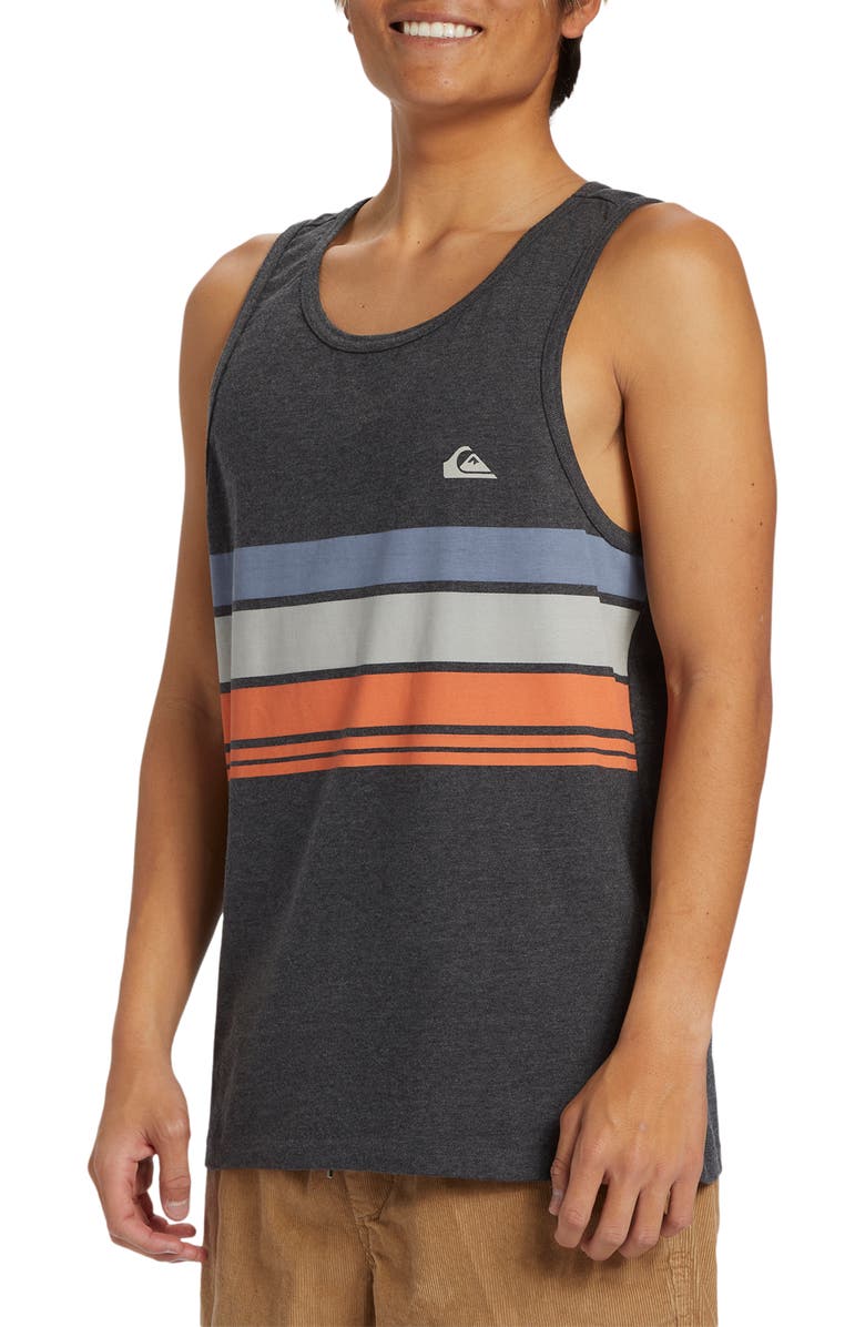 Quiksilver General Stripe Tank, Alternate, color, Charcoal Heather