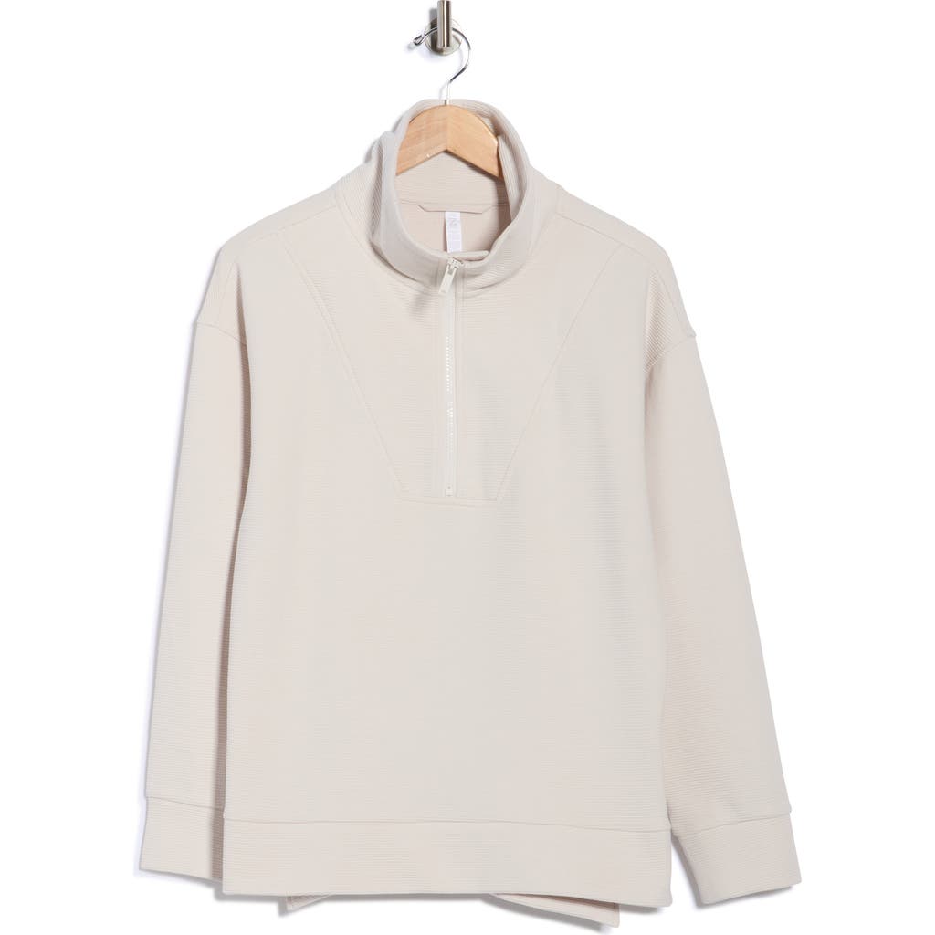 Z By Zella Unwind Half Zip Pullover In White
