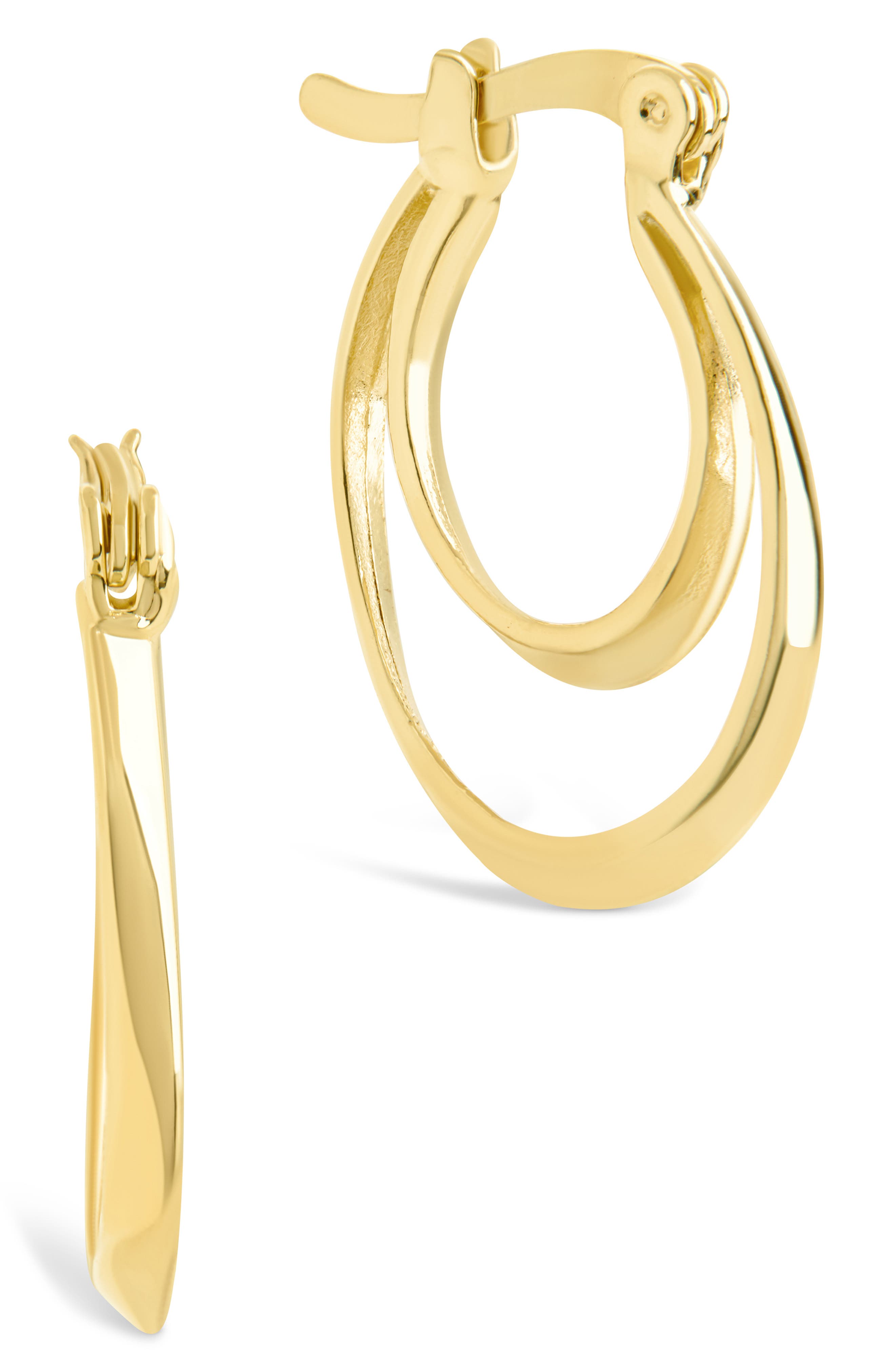 Sterling Forever Frankie Double Hoop Earrings