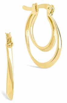Sterling Forever Frankie Double Hoop Earrings