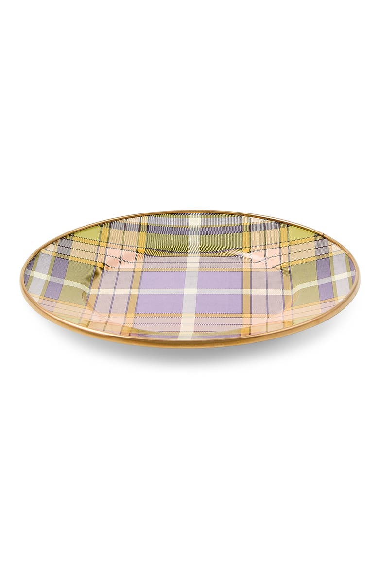 Tartan Violet Enameled Steel Salad/Dessert Plate, Alternate, color, TARTAN VIOLET