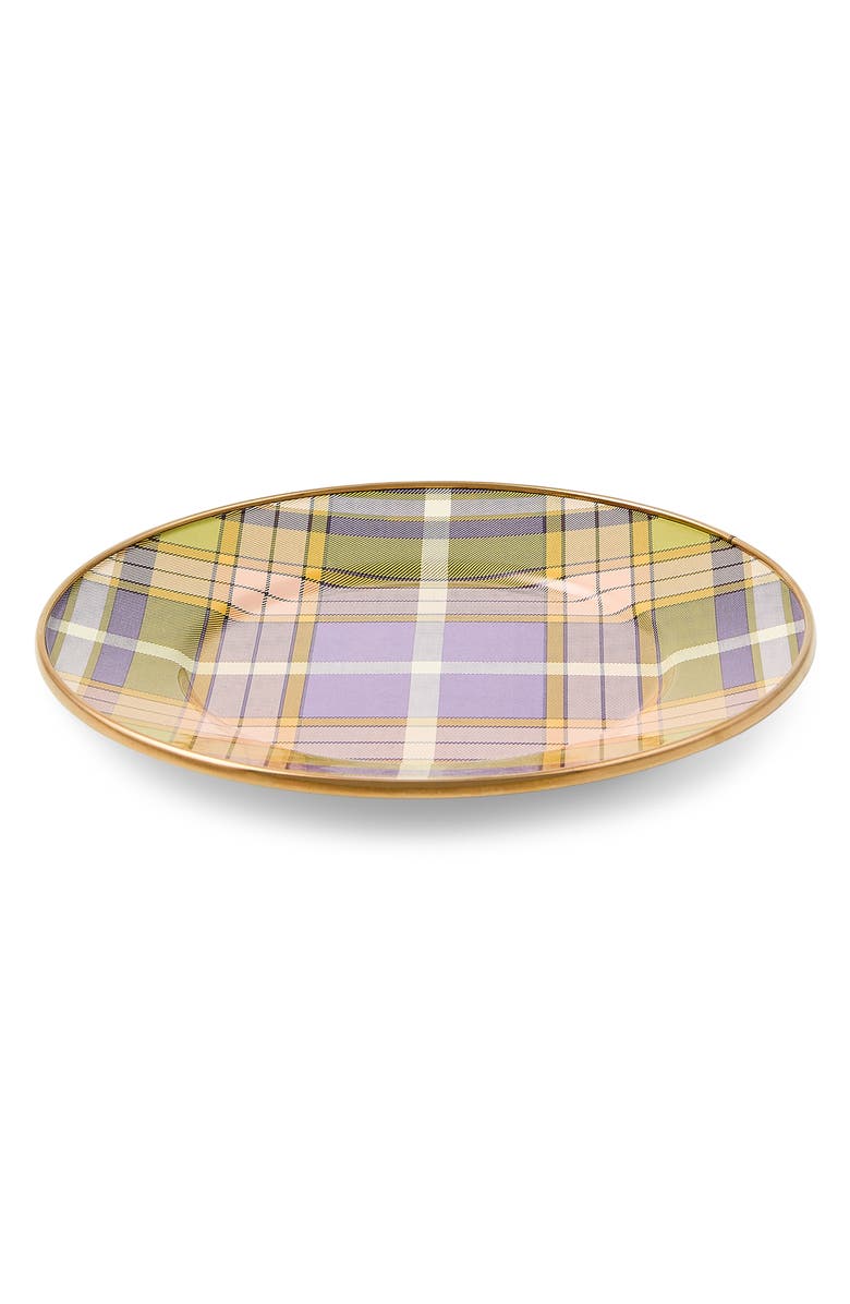 MACKENZIE CHILDS Tartan Violet Enameled Steel Salad/Dessert Plate, Alternate, color, Tartan Violet