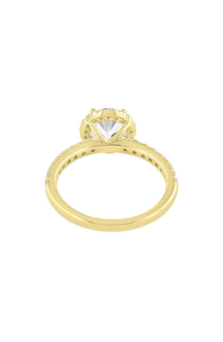LuvMyJewelry Paloma 14K Yellow Gold Round Cut Lab Grown Diamond Halo Engagement Ring - 1.5 ctw, Alternate, color, 14K Yellow Gold