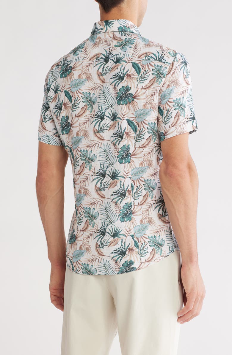 SOUL OF LONDON Short Sleeve Sport Shirt, Alternate, color, Tan/ Brun Clair