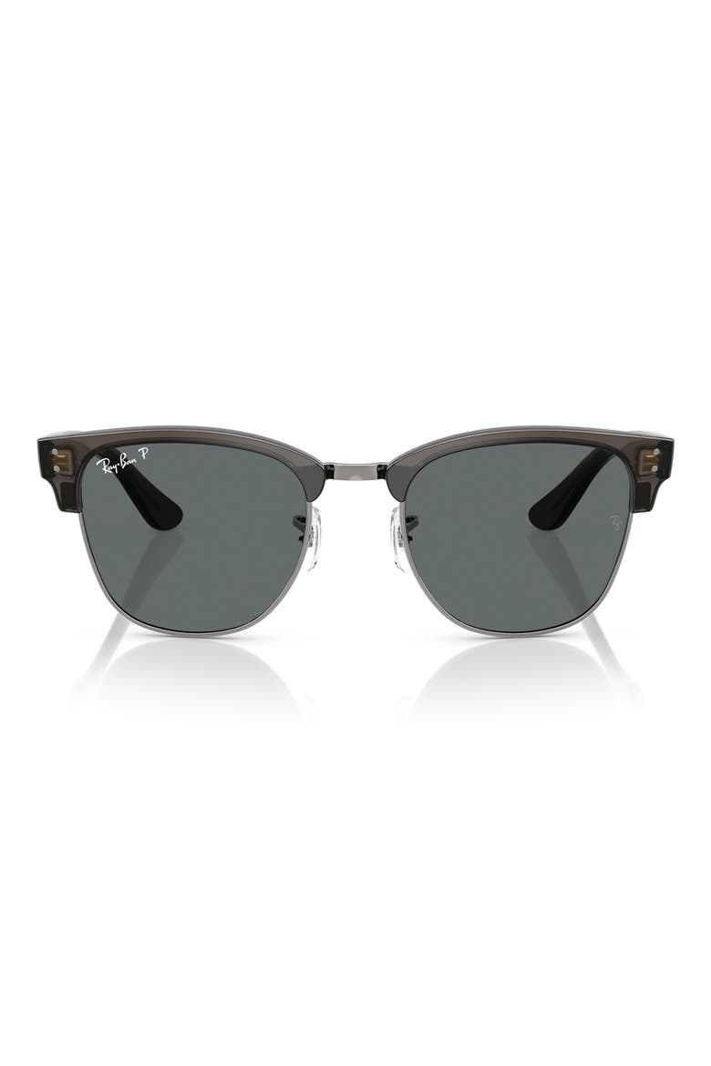 Clubmaster Reverse 51mm Polarized Square Sunglasses, Main, color, DARK GREY