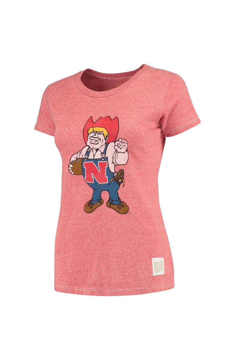 Retro Brand Women's Original Retro Brand Heathered Scarlet Nebraska Huskers Tri-Blend Crew Neck T-Shirt, Alternate, color, 