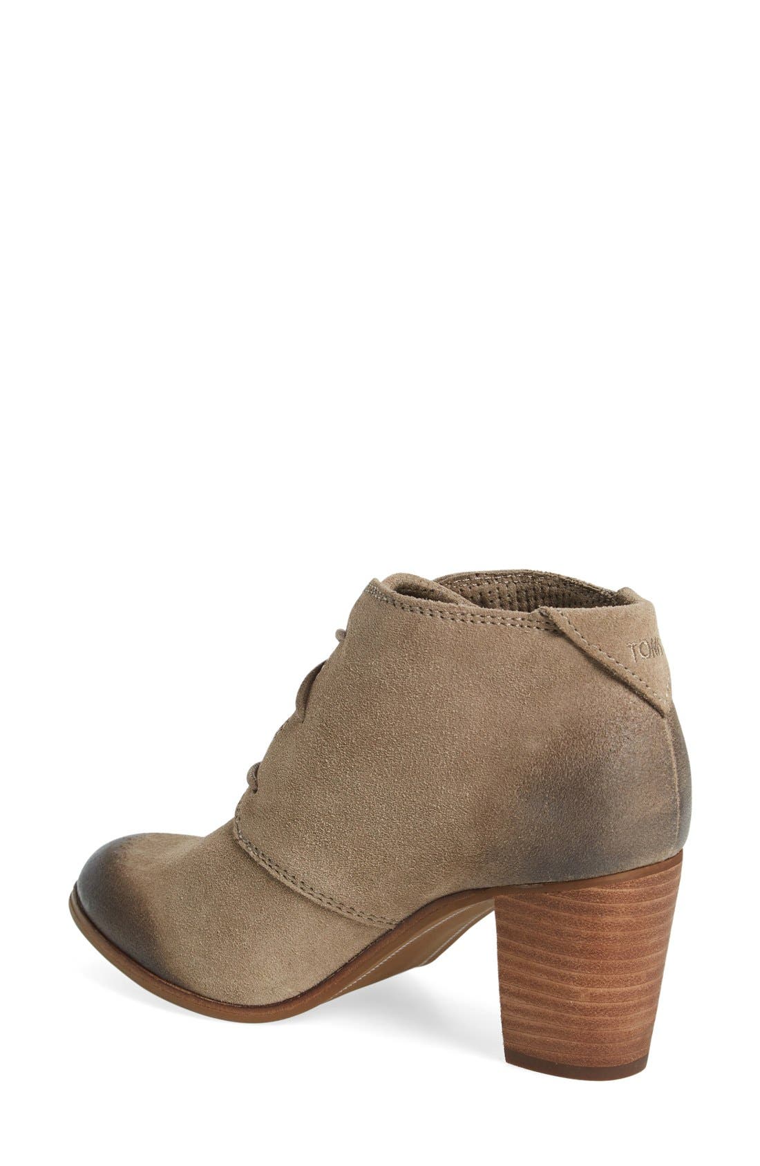 'Lunata' Lace-Up Bootie, Alternate, color, NATURAL SUEDE