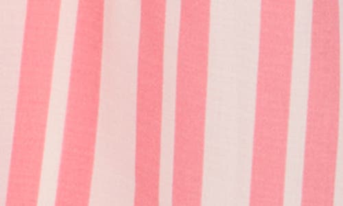 Shop Melrose And Market Stripe Babydoll Midi Dress In Pink Geranium Stripe
