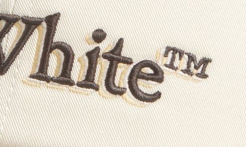 Off-white Shadow Bookish Embroidered Logo Cotton Baseball Cap In Ivory - Chocolate
