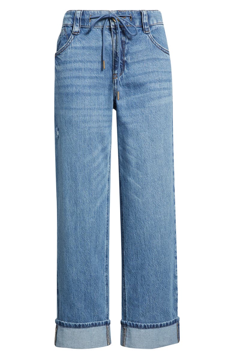 Wit & Wisdom High Waist Cuffed Boyfriend Jeans, Main, color, Blue Vintage