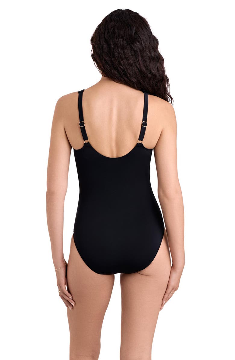 ShapeSolver Kayla Ruffle Underwire One-Piece Swimsuit, Alternate, color, Black