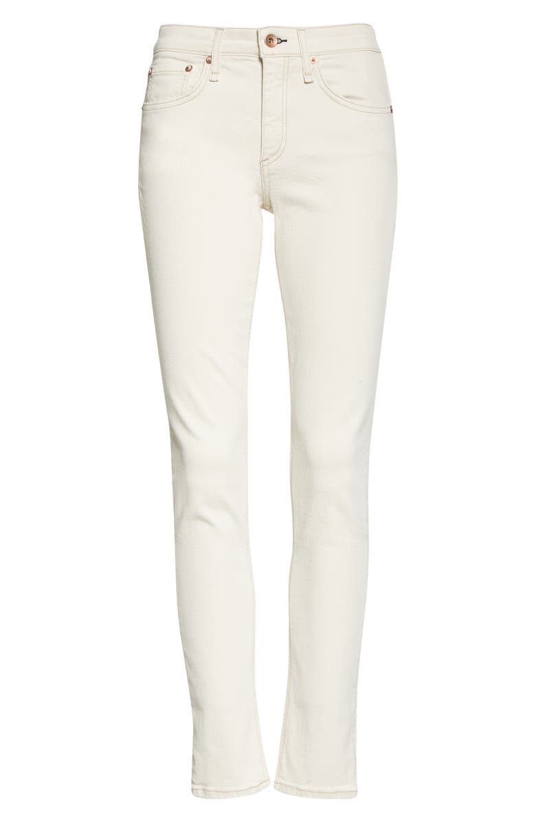 rag & bone Cate Mid Rise Ankle Skinny Jeans, Alternate, color, Ecru
