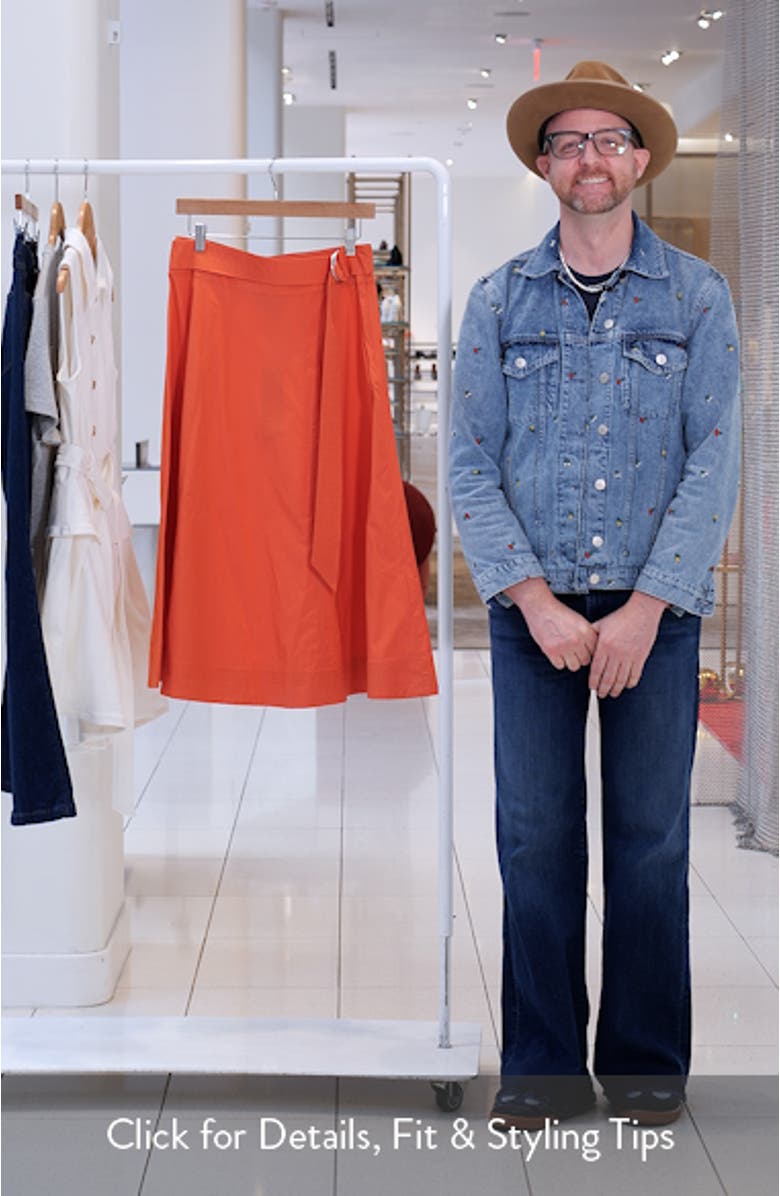 Facia Belted Stretch Cotton Skirt, sales video thumbnail