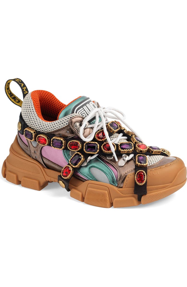 Gucci Flashtrek Jewel Embellished Sneaker, Main, color,
